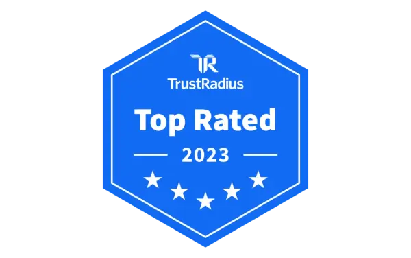 Trust Radius Top Rated 2023 badge