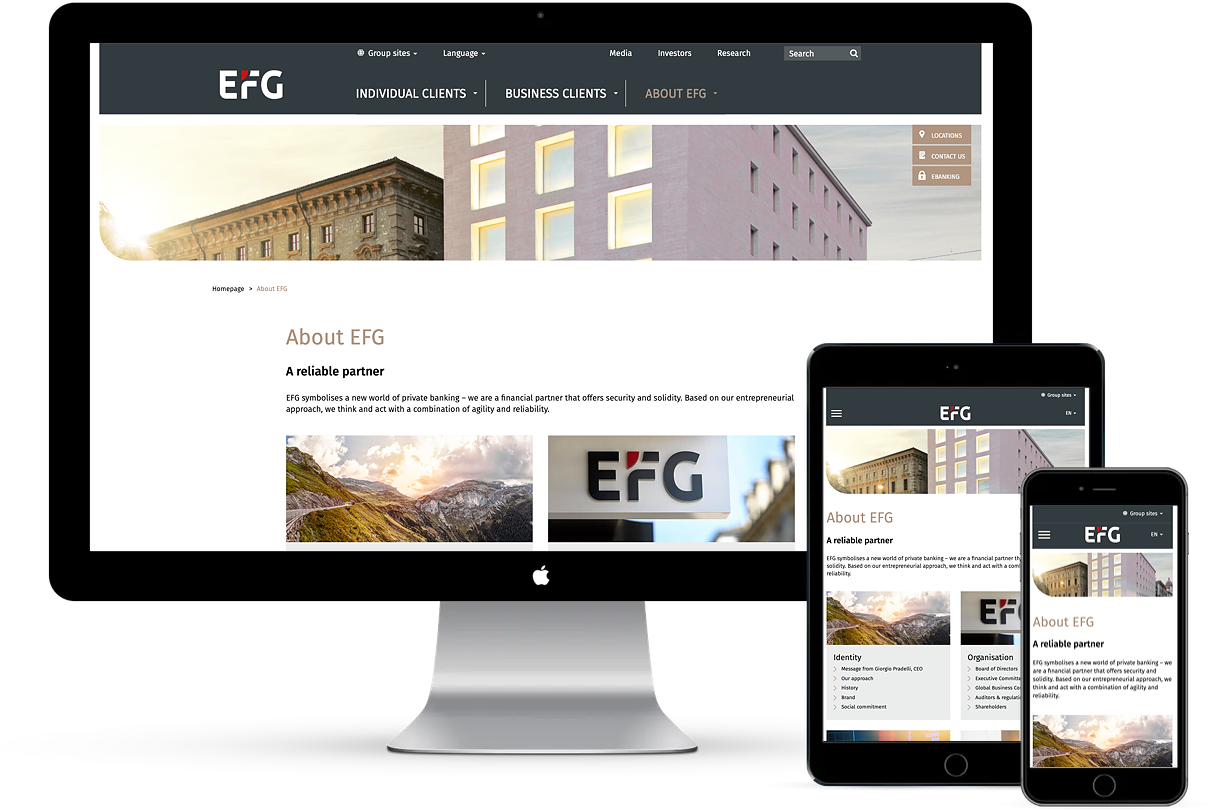 EFG Bank responsive website